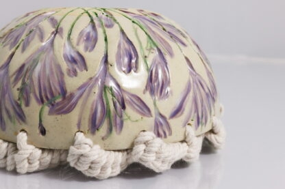 Handmade Hand Painted Purple Wild Flower & Sisal Decorated Bowl 6