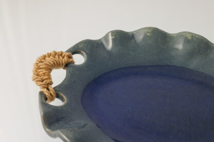 Handmade Large Platter Decorated With Woven Handles & Our Midnight Forest Glaze 2