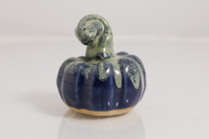 Hand Made Halloween Style Pottery Pumpkin Decorated With Our Aussie Kelp Glaze On Buff Clay 1
