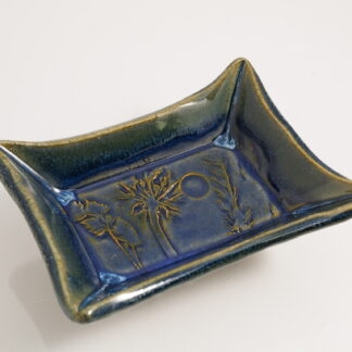 Hand Made Hand Built Pin Dish Decorated In Our Sapphire Blue Glaze 1
