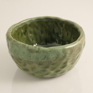 Hand Made Medium Pinch Bowl Decorated In Our Aussie Bush Glaze On Black Clay 1