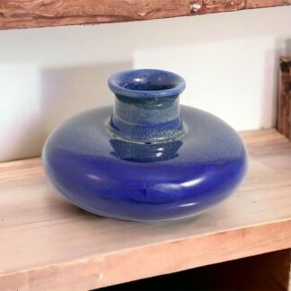 Hand Made Slab Built Art Vase Hand Decorated In Our Aussie Kelp Glaze 112