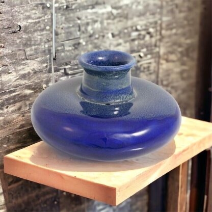 Hand Made Slab Built Art Vase Hand Decorated In Our Aussie Kelp Glaze 114