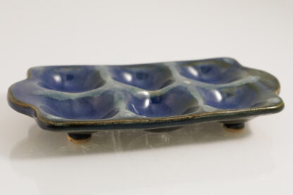 Hand Made Slab Built Egg Holder Decorated In Our Aussie Forest Glaze On Buff Clay 4