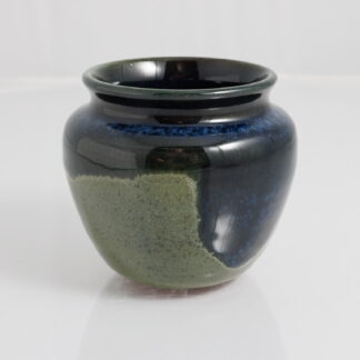 Hand Made Wheel Thrown Vase Decorated With Our Rutile Green Base And Sapphire Cover 1