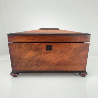 Early 19th Century English Georgian Mahogany Tea Caddy with fitted interior 1