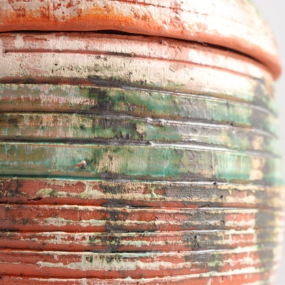 Green White Glazed Red Terracotta Lidded Jar By John De Burgh Perceval AMB Pottery 11
