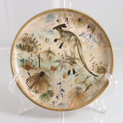 Vintage AMB Pottery Plate Decorated with Kangaroo & Bush Scenes by Artist Neil Douglas By AMB (Arthur Merric Boyd 1920–1999) Pottery and (Neil Douglas 1911-2003) 1