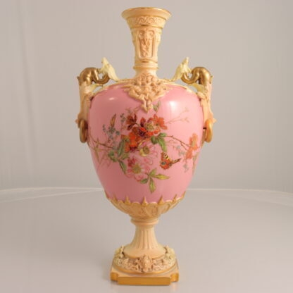 A Fine 19th Century Royal Worcester Griffin Handled Exhibition Vase By Edward Raby By Royal Worcester England 1