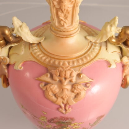A Fine 19th Century Royal Worcester Griffin Handled Exhibition Vase By Edward Raby By Royal Worcester England 6