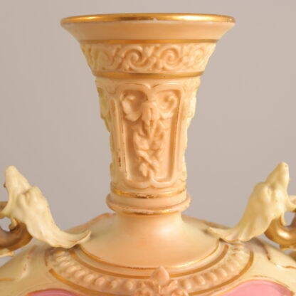 A Fine 19th Century Royal Worcester Griffin Handled Exhibition Vase By Edward Raby By Royal Worcester England 709