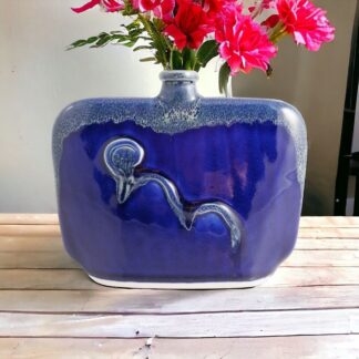 Hand Made Slab Built Pottery Art Bottle Decorated In Our Aussie Kelp Glaze By Tmc Pottery 224