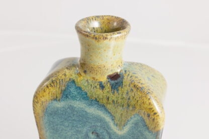 Hand Made Slab Built Pottery Bottle:vase Decorated In Our Wacky Wombat Glaze 3