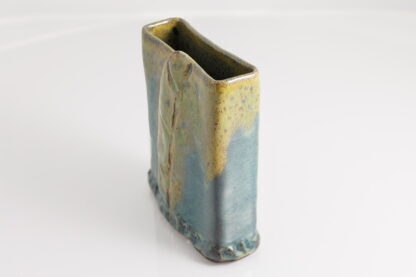 Hand Made Slab Built Rectangle Vase With Impressed Design Decorated In Our Wacky Wombat Glaze 4