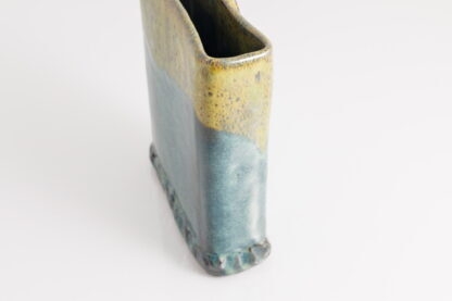 Hand Made Slab Built Rectangle Vase With Impressed Design Decorated In Our Wacky Wombat Glaze 6