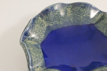 Hand Made Slab Built Ruffle Bowl Decorated In Our Aussie Kelp Glaze On Buff Clay 3