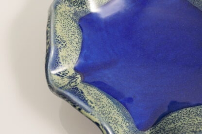 Hand Made Slab Built Ruffle Bowl Decorated In Our Aussie Kelp Glaze On Buff Clay 5