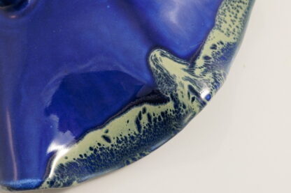 Hand Made Slab Built Ruffle Bowl Decorated In Our Aussie Kelp Glaze On Buff Clay 6