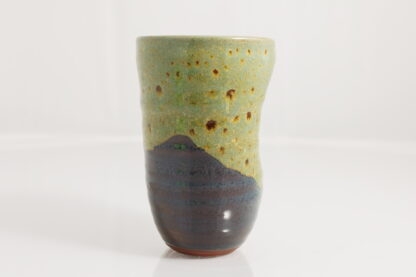 Hand Made Wheel Thrown Manipulated Vase Decorated In Our Wacky Wombat Glaze On Black Clay 3