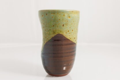 Hand Made Wheel Thrown Manipulated Vase Decorated In Our Wacky Wombat Glaze On Black Clay 5