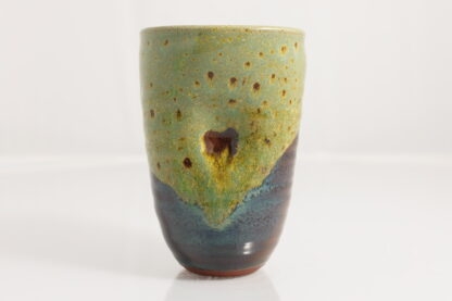 Hand Made Wheel Thrown Manipulated Vase Decorated In Our Wacky Wombat Glaze On Black Clay 6