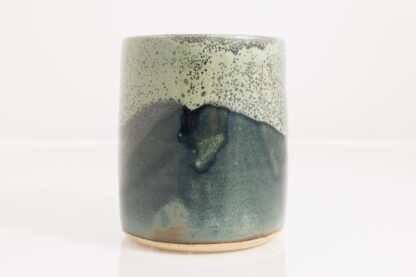 Hand Made Wheel Thrown Pottery Vase Decorated In Our Stonewash Glaze With Our Variegated Green cover Glaze 1