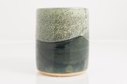 Hand Made Wheel Thrown Pottery Vase Decorated In Our Stonewash Glaze With Our Variegated Green cover Glaze 3