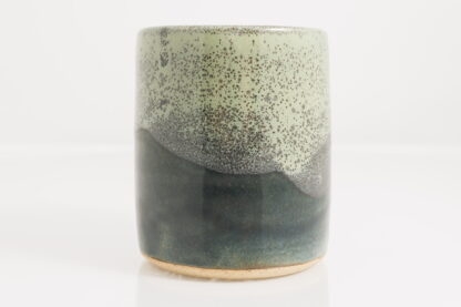 Hand Made Wheel Thrown Pottery Vase Decorated In Our Stonewash Glaze With Our Variegated Green cover Glaze 4