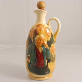 Rare Original Circa 1930s Queensware Whisky Jug Depicting Gentlemen Celebrating A Toast With Stopper By Royal Doulton (1815 ) 1