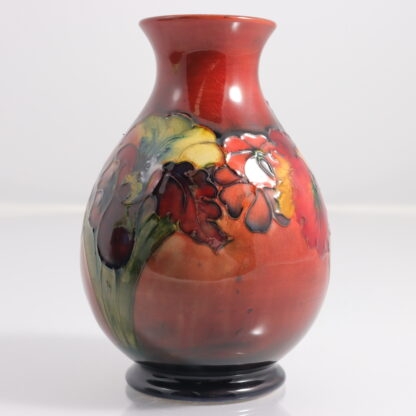 Vintage Flambé Orchid Pattern Vase Hand Signed To Base By Walter Moorcroft England 4