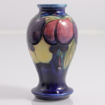 Vintage Small Plum Pattern Vase Stamped England By Moorcroft England 5