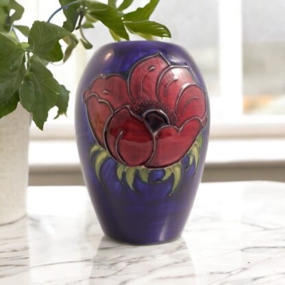 Vintage Vase Decorated With Anemone Pattern By Walter Moorcroft 112