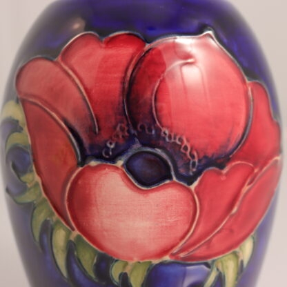 Vintage Vase Decorated With Anemone Pattern By Walter Moorcroft 5