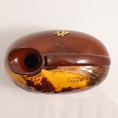 Antique Royal Doulton Kingsware Flask “hooked” Circa 1914 Greenlees Brothers Claymore Scotch Whisky Royal Doulton (1815 ) 5
