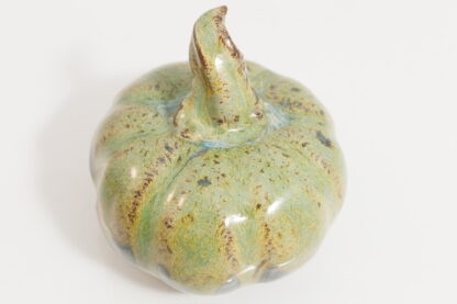 Hand Made Pottery Pumpkins Decorated With Our Wacky Wombat Glaze On Black Clay Type 3 395