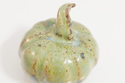 Hand Made Pottery Pumpkins Decorated With Our Wacky Wombat Glaze On Black Clay Type 3 399