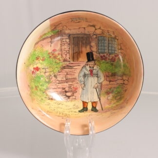 Vintage Royal Doulton Noke ‘gaffers’ Footed Large Salad Bowl D4210 With A Gaffer Standing At The Bottom Of His Cottage Steps By Royal Doulton 1