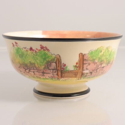 Vintage Royal Doulton Noke ‘gaffers’ Footed Large Salad Bowl D4210 With A Gaffer Standing At The Bottom Of His Cottage Steps By Royal Doulton 2