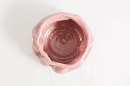 Hand Made Wheel Thrown Manipulated Vase Decorated In Our Pink Plum Glaze 53