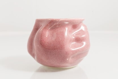 Hand Made Wheel Thrown Manipulated Vase Decorated In Our Pink Plum Glaze 55