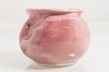 Hand Made Wheel Thrown Manipulated Vase Decorated In Our Pink Plum Glaze 56