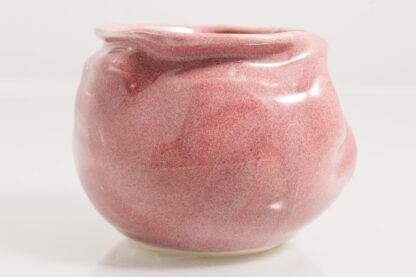 Hand Made Wheel Thrown Manipulated Vase Decorated In Our Pink Plum Glaze 57