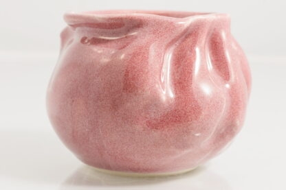 Hand Made Wheel Thrown Manipulated Vase Decorated In Our Pink Plum Glaze 58