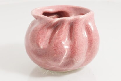 Hand Made Wheel Thrown Manipulated Vase Decorated In Our Pink Plum Glaze 60