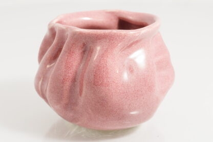 Hand Made Wheel Thrown Manipulated Vase Decorated In Our Pink Plum Glaze 61