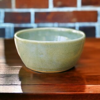 Hand Made Wheel Thrown Pottery Bowl Decorated In Our Rutile Green Glaze On Buff Clay By Tmc Pottery 1