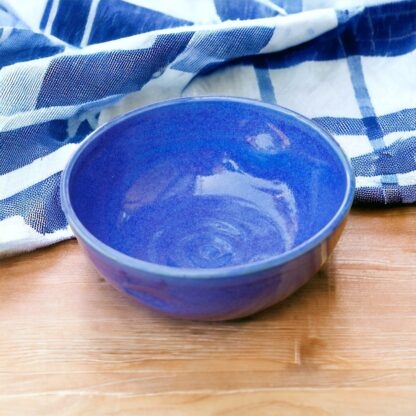 Hand Made Wheel Thrown Pottery Bowl Decorated In Our Sapphire Blue Glaze 0989