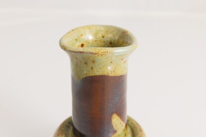 Hand Made Wheel Thrown Pottery Sunken Flared Vase Decorated In Our Wacky Wombat Glaze 45
