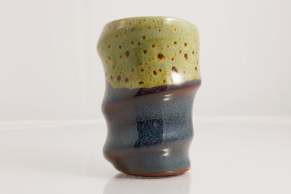 Hand Made Wheel Thrown Spiral Pattern Vase Decorated In Our Wacky Wombat Glaze On Mahogany Clay 15