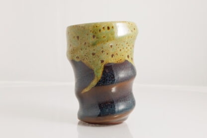 Hand Made Wheel Thrown Spiral Pattern Vase Decorated In Our Wacky Wombat Glaze On Mahogany Clay 16